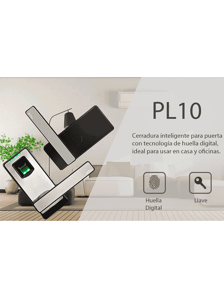 ZKTECO PL10ID - Cerradura Biometrica Standalone / 90 Huellas / Tarjetas ID 125 KHz /Izquierda y Derecha 