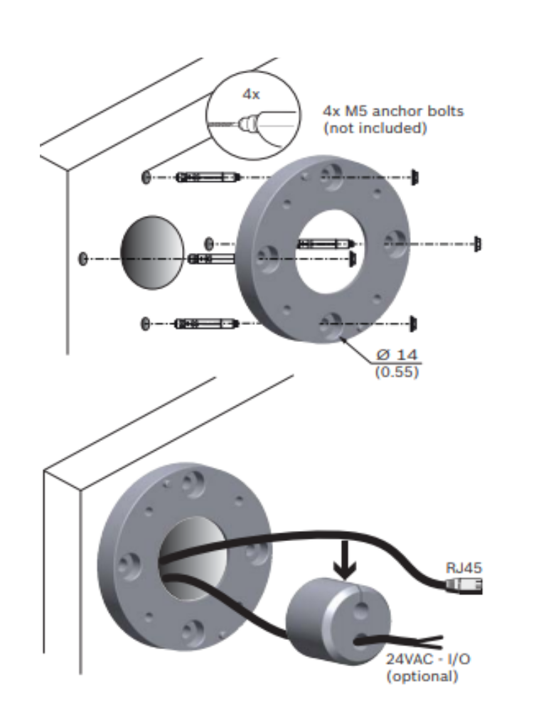 BOSCH V_NDAUWMT - Soporte de pared colgante / Compatible para camara domo