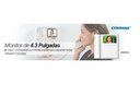 COMMAX CMV43A - Monitor de 4.3 pulgadas con auricular, conexión a 4 hilos con frentes de calle residencial DRC40K y departamental CMP4BCT para solución departamental #Modum 