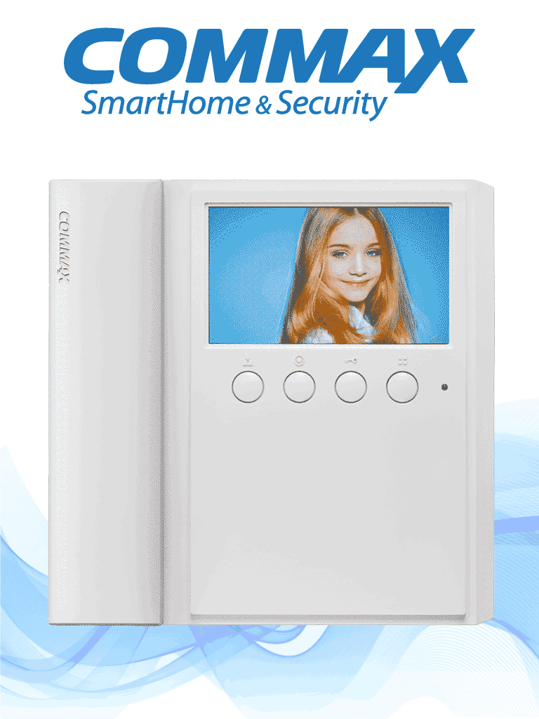 COMMAX CMV43A - Monitor de 4.3 pulgadas con auricular, conexión a 4 hilos con frentes de calle residencial DRC40K y departamental CMP4BCT para solución departamental #Modum 
