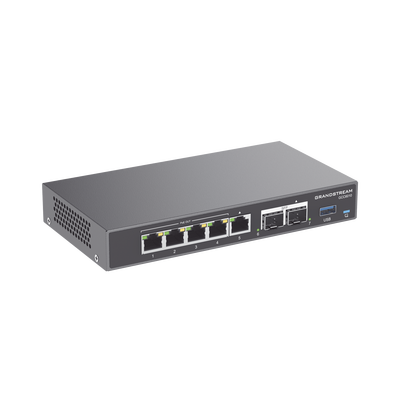 4 en 1: Firewall, Router, PBX IP, Switch Gigabit de 5 Puertos (4 PoE) y 2 Puertos SFP 2.5 Gigabit