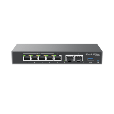 4 en 1: Firewall, Router, PBX IP, Switch Gigabit de 5 Puertos (4 PoE) y 2 Puertos SFP 2.5 Gigabit