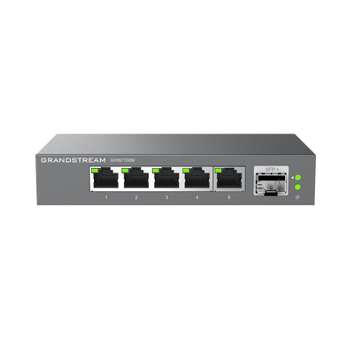 Switches de red Multi-Gigabit de 2.5G No Administrable / 5 Puertos RJ45 de 100/1000/2500Mbps / 1 puerto de fibra SFP+