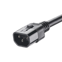 Cable de Alimentación Eléctrica Con Bloqueo de Seguridad, de IEC C14 a IEC C13, 1.8 Metros de Largo, Color Negro, Paquete de 10 Piezas