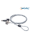 MANHATTAN 440271 Candado de Seguridad para Portátiles Cerradura de llave - 1.4M con la chaqueta de PVC transparente