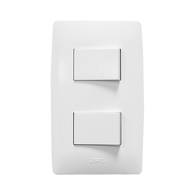 Placa con 2 Interruptores Escalera /  127 V~60 Hz 10 A/ 1 Modulo. 