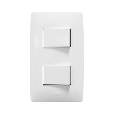 Placa con 2 Interruptores Sencillos / 127 V~60 Hz 10 A/ 1 Modulo. 
