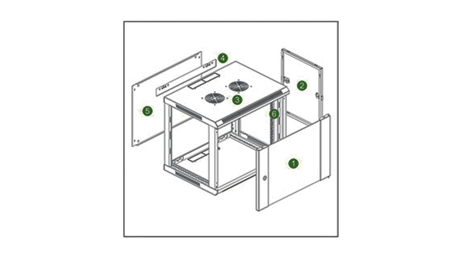 SAXXON SA660901 - Gabinete de pared de 9 UR, fijo, capacidad de carga de 60 Kg. Dimensiones: 60x60x50 cm.