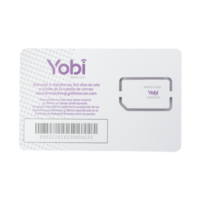 SIM SYSCOM 10GB mensual para dispositivos móviles 3G/4G (YOBI) 1 año de servicio (solo datos)