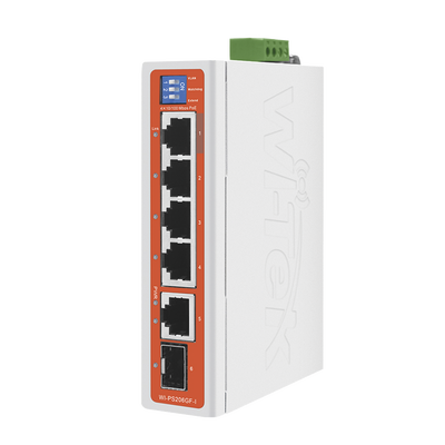 SWITCH INDUSTRIAL 4 PUERTOS FAST ETHERNET CON POE 802.3AF/AT + 2 PUERTOS UPLINK GIGABIT