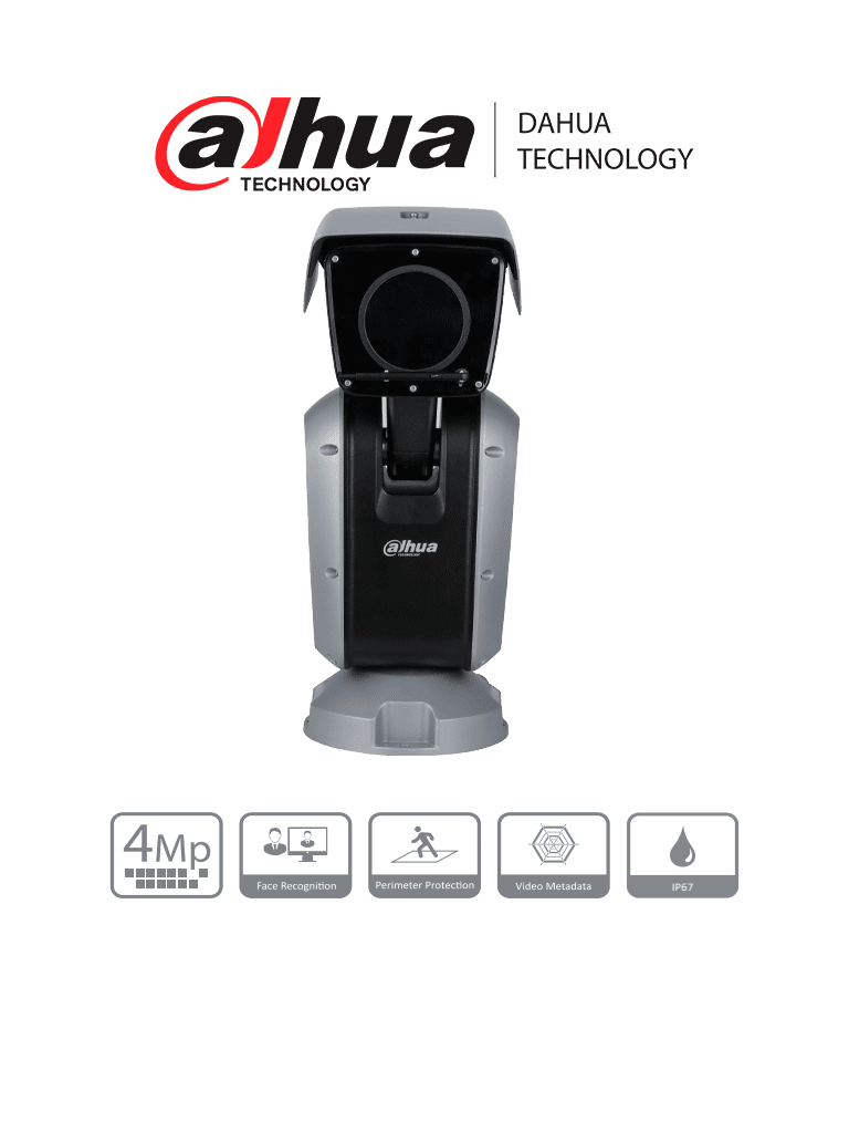 DAHUA DH-PTZ85448-HNF-PA Cámara IP PTZ Punta de Poste/ WizMind IR Starlight de 4MP 48x/ Starlight/ IR hasta 400 m/ H.265/ 6.25 mm–300 mm/ Audio bidireccional/ Auto-tracking/ Protección perimetral/ Reconocimiento facial/ Micro SD/ IP67