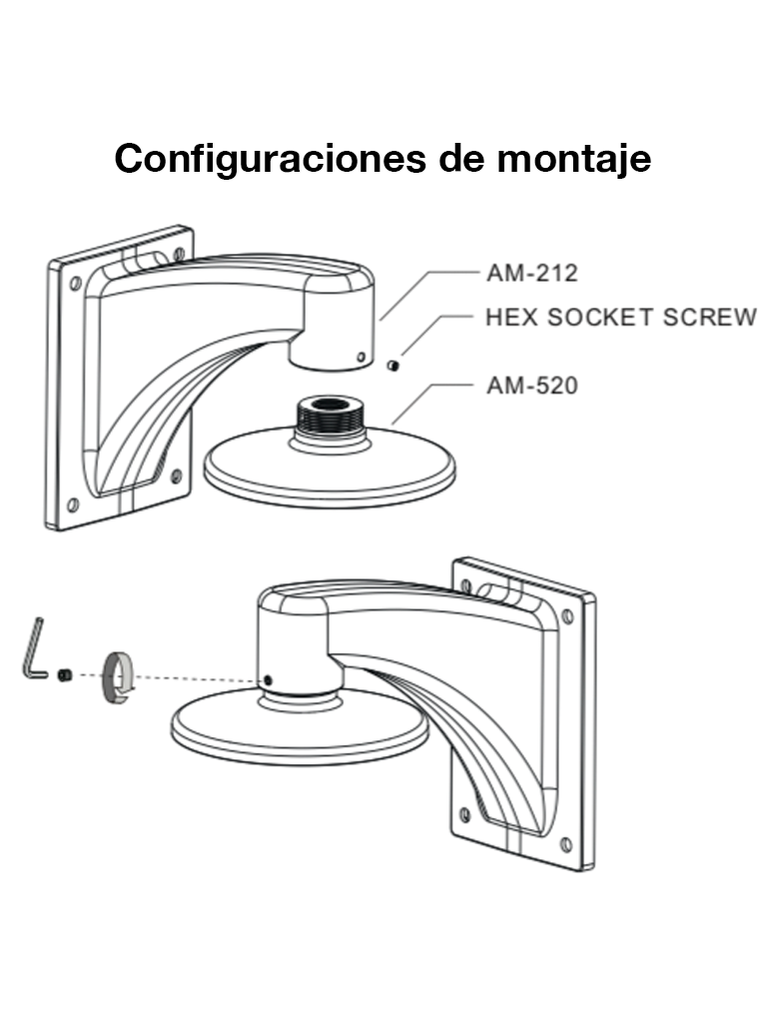 VIVOTEK AM-520_V05 - Soporte de montaje para camaras domo y fisheye, para exterior, Conector hembra 3/4" NPT,  Conector macho 1-1/2" PS