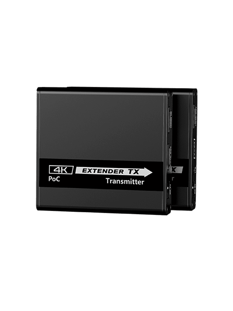 SAXXON LKV223P - Kit extensor de video HDMI/ Resolucion 4K/ 60 Hz/ Hasta 70 metros con Cat6/ 6A/ 7 Cero latencia/ Loop HDMI/ Soporta HDR/ Infra rojo de 2 Vias/ Salida de audio/ Se energiza solo el transmisor