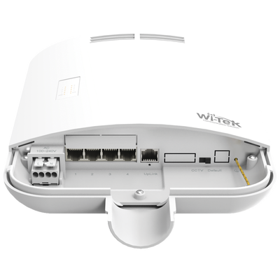 Switch PoE para exterior / No administrable / Con 4 puertos 10/100 Mbsp PoE af/at / 1 Puertos Uplink 10/100 MBPS /  Presupuesto 65 W / Ideal para Aplicaciones CCTV