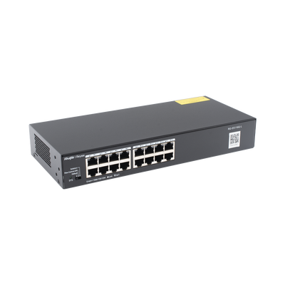 Switch no PoE, no administrable, con 16 puertos 10/100/1000 Mbps