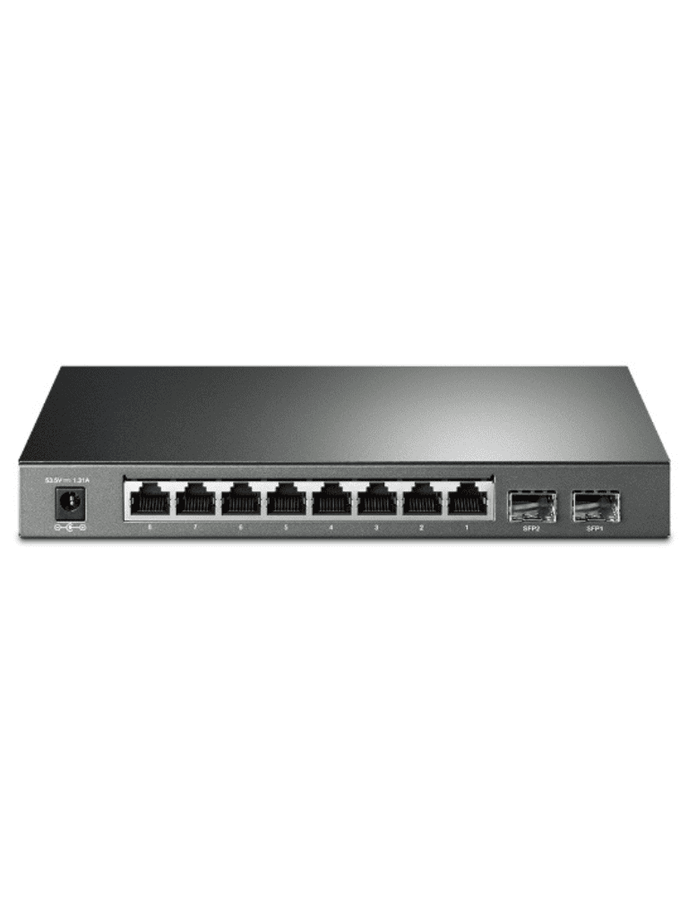 TP-LINK SG2210P - Switch PoE JetStream SDN administrable con 8 puertos 10/100/1000 Mbps y 2 puertos SFP, además de 8 puertos PoE con un presupuesto total de 61W. Ofrece administración centralizada a través de OMADA SDN.