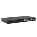 Switch PoE+ No Administrable Ideal para CCTV, 16 Puertos 10/100, 2 Uplinks Gigabit y 2 SFP, Carcasa Metálica