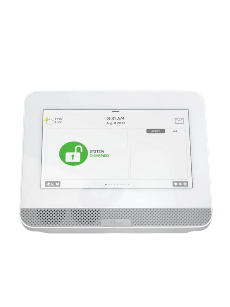 QOLSYS IQ4 HUB Video Basico - Paquete que contiene Sistema de Alarma IQ 4 HUB , con pantalla táctil de 7", Power G 915 Mhz  1 sensor PIR inalámbrico PG9914, 1 sensores magnéticos inalámbrico PG9303 y Cámara Interior alarm.com ADCV523