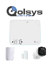 QOLSYS IQ4 NS Video Basico - Paquete que contiene Sistema de Alarma IQ 4 NS", Power G 915 Mhz  1 sensor PIR inalámbrico PG9914, 1 sensores magnéticos inalámbrico PG9303 y Cámara Interior alarm.com ADCV523