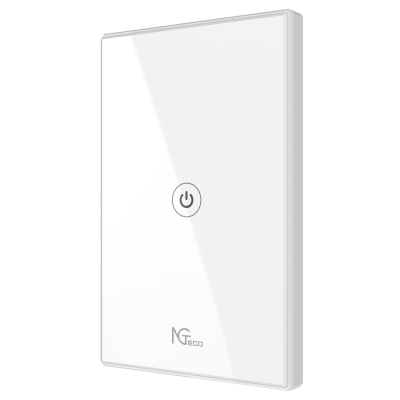 NGTECO NGS101 - Apagador Inteligente WiFi 1 Botón Touch / Control Remoto vía App / Control por Voz / Temporizador / Panel Táctil de Alta Sensibilidad / WiFI 2.4 GHz / Se requiere Cable Neutro / Compatible con Alexa y Asistente de Google