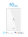 NGTECO NGS101 - Apagador Inteligente WiFi 1 Botón Touch / Control Remoto vía App / Control por Voz / Temporizador / Panel Táctil de Alta Sensibilidad / WiFI 2.4 GHz / Se requiere Cable Neutro / Compatible con Alexa y Asistente de Google