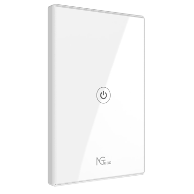 NGTECO NGS101 - Apagador Inteligente WiFi 1 Botón Touch / Control Remoto vía App / Control por Voz / Temporizador / Panel Táctil de Alta Sensibilidad / WiFI 2.4 GHz / Se requiere Cable Neutro / Compatible con Alexa y Asistente de Google