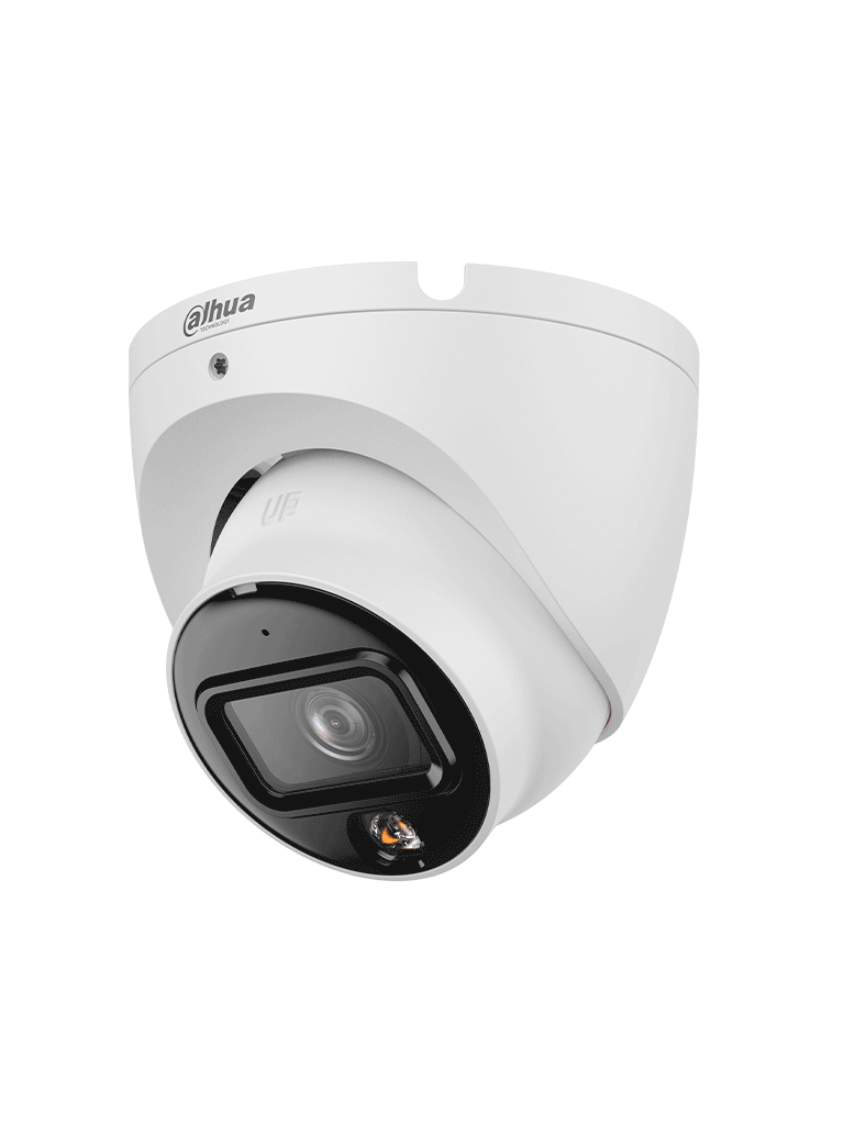 DAHUA DH-IPC-HDW1839TP-A-IL-0280B-S6 - Cámara IP Domo de 8MP con resolución 4K, lente de 2.8 mm y ángulo de visión de 105°. Equipado con iluminador dual, micrófono integrado, IR de 30m, DWDR, H.265, PoE. Diseño de multivisión y protección IP67.