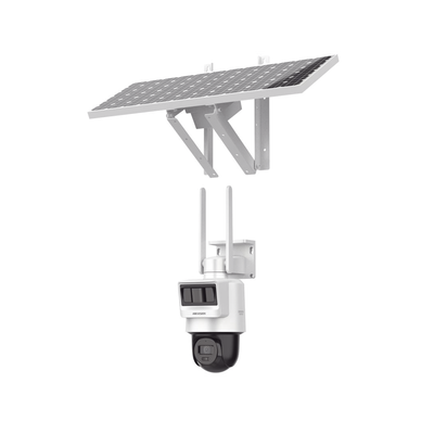 Kit Solar IP All in One / Doble Detección (Radar + PIR) / PT IP 4 Megapixel / Lente 4 mm / Panel Solar / Batería de Respaldo de Litio 50.76Wh / Conexión 4G / Audio de Dos Vías / Accesorios de Inst. / Direc