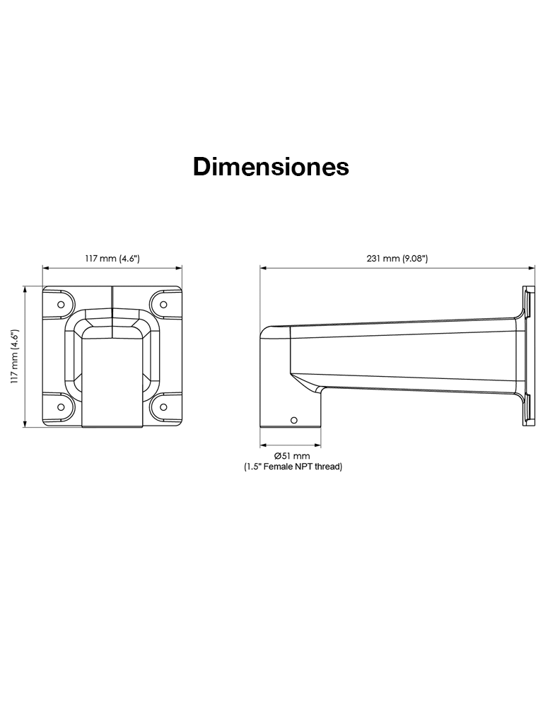 VIVOTEK AM-218_V02 - Soporte de montaje en pared tipo L, compatible con soportes en poste y esquina