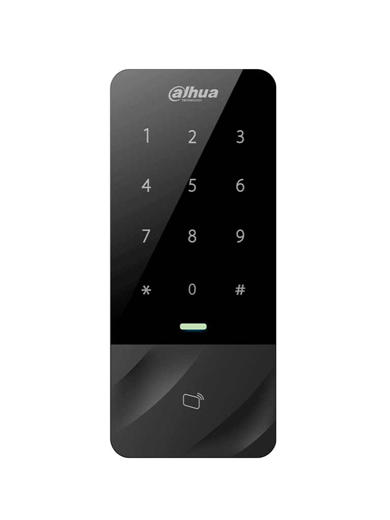 DAHUA DHI-ASI1201E - Control de Acceso Independiente con teclado táctil y lector de tarjetas ID. Capacidad de 30,000 usuarios y 60,000 registros. TCP/IP, soporta lectora esclava Wiegand/RS-485. Con IP66 y desbloquea por tarjeta, contraseña o combinación.