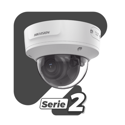 Domo IP 8 Megapixel (4K)/ Lente 2.8 mm / 30 mts IR EXIR / Exterior IP67 / IK10 /  WDR 120 dB / PoE / ACUSENSE (Evita Falsas Alarmas) / MicroSD / ONVIF