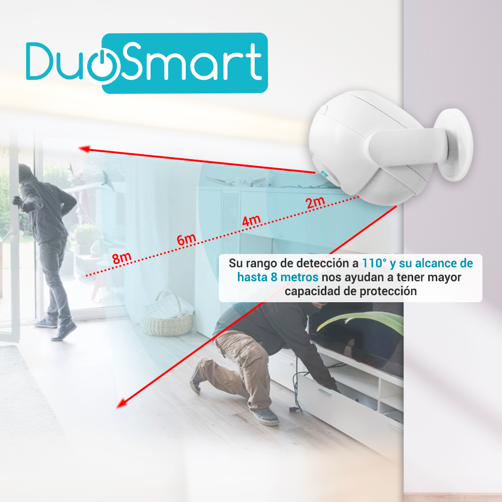 DUOSMART C10 - SENSOR MOVIMIENTO PIR WIFI ALL IN ONE STANDALONE DUOSMART C10 CON SIRENA INTEGRADA **SOPORTA HASTA 24 DISPOSITIVOS RF DUOSMART SERIE C**