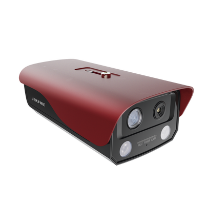 (HikFire) Cámara IP Dual de Detección Térmica de Incendios / Detección de Llamas y Temperaturas Anormales / 4 Megapixel (Lente Óptico) + 1 Megapixel (Lente Termico) / Micro SD / Exterior IP66