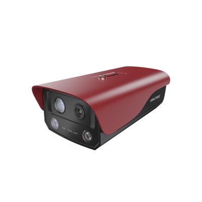 (HikFire) Cámara IP Dual de Detección Térmica de Incendios / Detección de Llamas y Temperaturas Anormales / 4 Megapixel (Lente Óptico) + 1 Megapixel (Lente Termico) / Micro SD / Exterior IP66