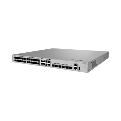 Switch Gigabit Administrable Capa 3 / 24 puertos SFP / 8 puertos 10/100/1000 Mbps (Combo) / 4 Puertos SFP+ / 2 Puertos SFP+ 12GE Stack / iStack /Administración Nube Gratis
