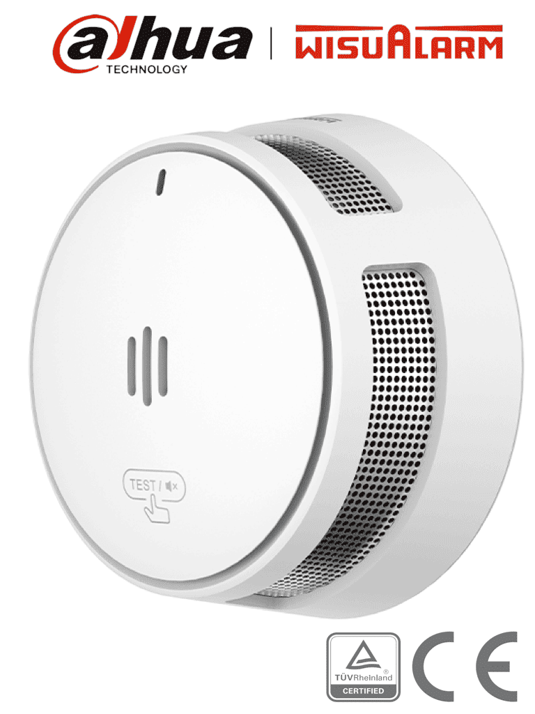 DAHUA WISUALARM DHI-HY-SA40A - Detector de Humo Standalone (Autonomo), Sensor Fotoeléctrico, Sonido de Alarma de 85dB, Batería Sellada de hasta 10 años, Alarma Visual y Audible, Certificaciones TÜV and CE, #LoNuevo #Wisualarm