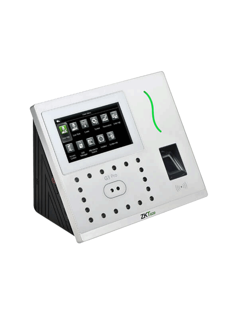 ZKTECO G3PROWIFI - Control de Acceso y Asistencia Facial y Palma / 12000 Rostros / 20000 Huellas BIO ID / 20000 Tarjetas  ID / 6000 Palmas / Green Label / WiFi