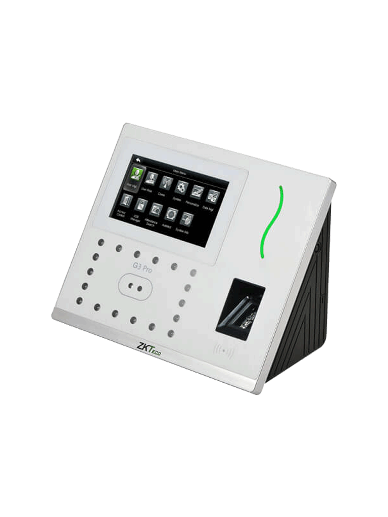 ZKTECO G3PROWIFI - Control de Acceso y Asistencia Facial y Palma / 12000 Rostros / 20000 Huellas BIO ID / 20000 Tarjetas  ID / 6000 Palmas / Green Label / WiFi