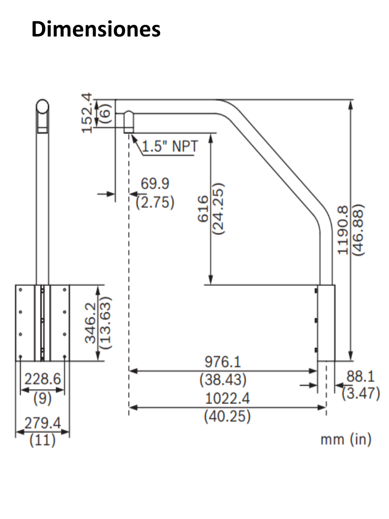 BOSCH V_NDAURMT - Soporte parapeto colgante / Compatible PTZ