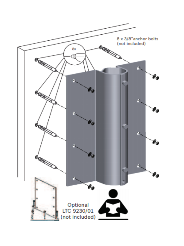 BOSCH V_NDAURMT - Soporte parapeto colgante / Compatible PTZ