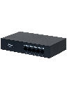 DAHUA DH-PFS3005-4GT-36 - Switch con 4 puertos Gigabit PoE y 1 puerto RJ45 10/100/1000 Mbps. Ofrece protección contra descargas eléctricas, ideal para alimentar dispositivos IP. Incluye fuente de poder integrada.