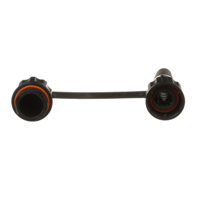 Conector Plug RJ45 de Uso Industrial Blindado, Categoría 5e, 24AWG, Con Tapa Protectora, Protección IP67