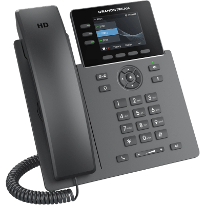 Teléfono IP Grado Operador / 3 Líneas / 12 Botones Virtuales Multiuso / Pantalla LCD 2.8 Pulgadas / Puertos Gigabit con PoE / Audio HD / Compatible con GDMS