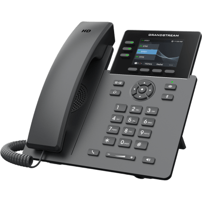 Teléfono IP Grado Operador / 3 Líneas / 12 Botones Virtuales Multiuso / Pantalla LCD 2.8 Pulgadas / Puertos Gigabit con PoE / Audio HD / Compatible con GDMS
