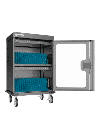 MANHATTAN 102353 - Gabinete de carga con 32 puertos/ Puerta de vidrio / USB-C - 576 W 32 puertos USB-C PD / amplias bahías para Chromebooks, tabletas y teléfonos, hasta 18 W por puerto / con ventilación / carcasa metálica, negro