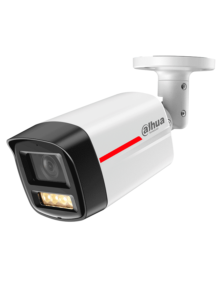 DAHUA DH-IPC-HFW2249TLP-S-LED-0280B-PRO- Cámara IP Bullet de 2MP / WizColor/ WizSense/ SMD Plus/ Protección Perimetral/ Detección de movimiento inteligente/ Lente 2.8mm/  Luz Cálida 50m/ Micrófono/ Ranura para Micro SD/ IP67/ #LoNuevo