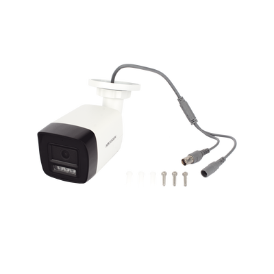 [Audio Bidireccional + Dual Light + ColorVu] Bala TURBOHD 2 Megapixel (1080p) / Lente 2.8 mm / 30 mts IR EXIR + 20 mts Luz Blanca / Micrófono y Bocina Integrado / Exterior IP67 / Metal / dWDR