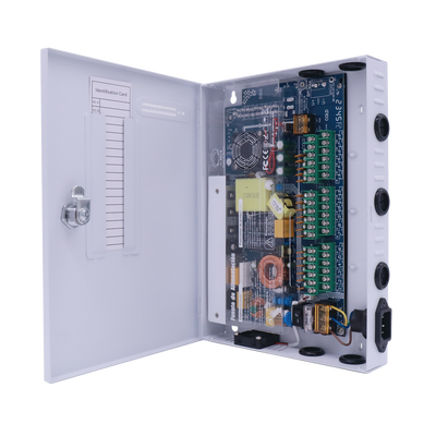 Fuente de poder profesional HEAVY DUTY de 11 - 15 Vcc @ 20 Amper, para 18 cámaras, con voltaje de entrada de: 110-220 Vca