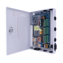 Fuente de poder profesional HEAVY DUTY de 11 - 15 Vcc @ 20 Amper, para 18 cámaras, con voltaje de entrada de: 110-220 Vca