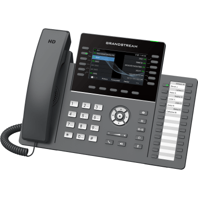 TELÉFONO IP PROFESIONAL DE 12 LÍNEAS / 24 TECLAS DE EXTENSIÓN PROGRAMABLES / WI-FI 6 / POE INTEGRADO / PANTALLA LCD 4.3 PULGADAS / SEGURIDAD DE NIVEL EMPRESARIAL / BLUETOOTH INTEGRADO / COMPATIBLE CON GDMS / AUDIO HD CON NOISE-SHIELD